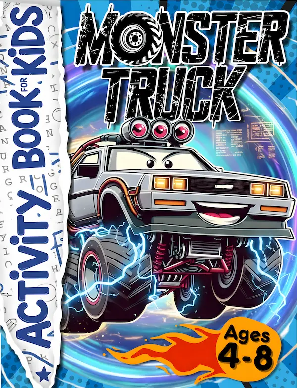 Monster Truck Activity book for kids 4-8